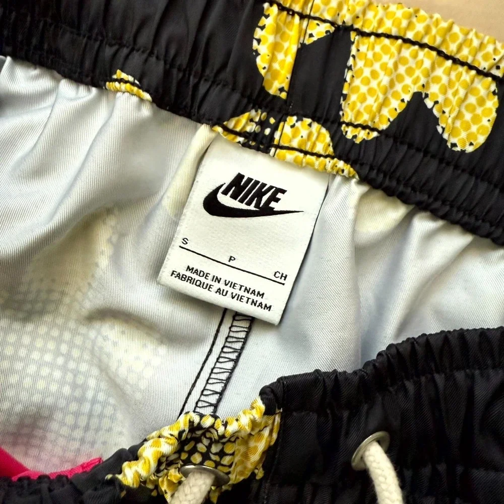 Nike Tear Away Jogger‎ Pants Mens Small Black Pink Stripe Floral Elastic Waist